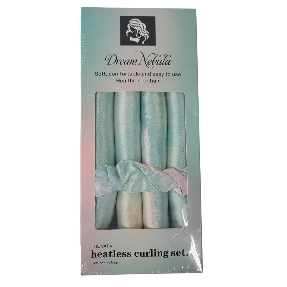 Dream Nebula Heatless Hair Curlers Set Satin Soft Cotton Fiber Sleep‎ Rollers